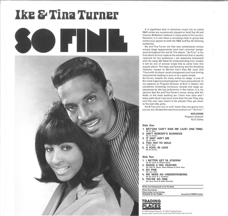 IKE & TINA TURNER (アイク&ティナ・ターナー)  - So Fine (EU 限定復刻再発 LP/New)