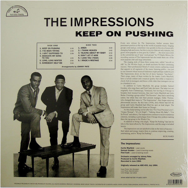 IMPRESSIONS (ジ・インプレッションズ)  - Keep On Pushing (EU 限定復刻再発アナログ LP/New)