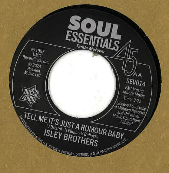 ISLEY BROTHERS (アイズレー・ブラザーズ)  - My Love Is Your Love (Forever)  (UK 限定再発 7"/New）