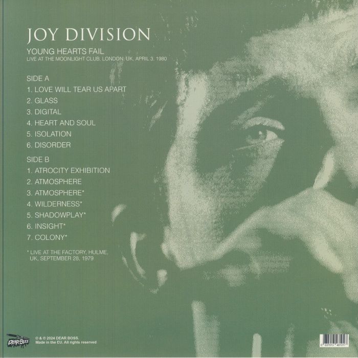 JOY DIVISION (ジョイ・ディヴィジョン) - Young Hearts Fail: Live At The Moonlight Club, London, UK, April 3, 1980 (EU 300枚限定「カラーヴァイナル」 LP/NEW) ライブアルバム