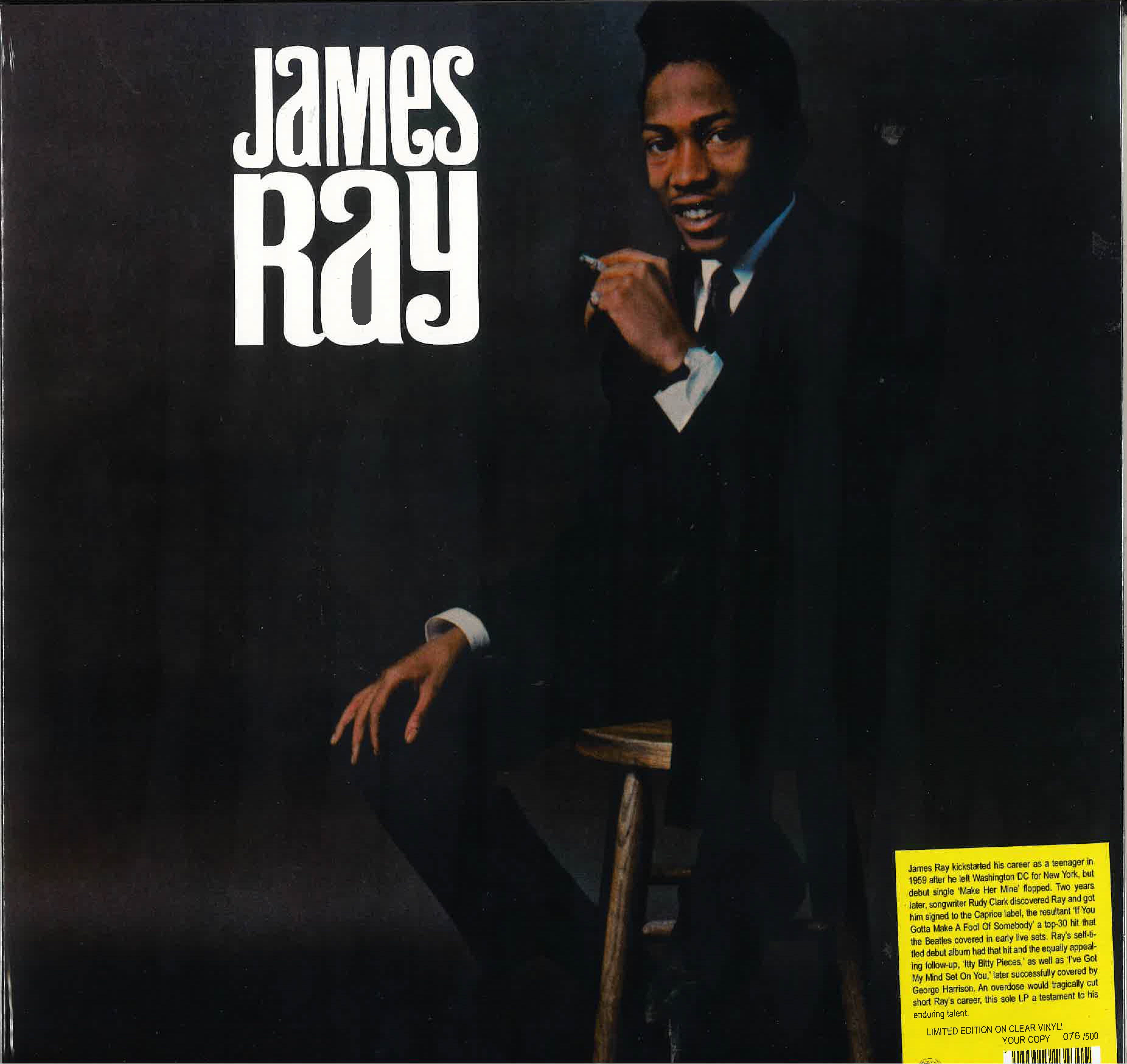 JAMES RAY (ジェームス・レイ)  - James Ray <1st Album>  (EU 500枚限定復刻再発「クリア VINYL」LP/New)ジョージハリソンのカヴァ原曲収録。