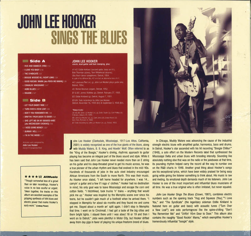 JOHN LEE HOOKER (ジョン・リー・フッカー)  - Sings The Blues (EU 限定復刻ボーナス入り再発180g モノラル LP/New)