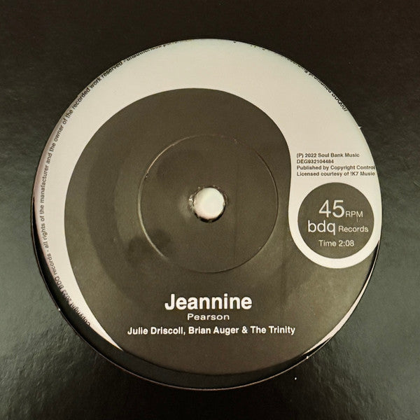 JULIE DRISCOLL, BRIAN AUGER & THE TRINITY (ジュリー・ドリスコール, ブライアン・オーガー & ザ・トリニティ)  - Jeannine / In & Out  (UK  限定再発7インチ /New)