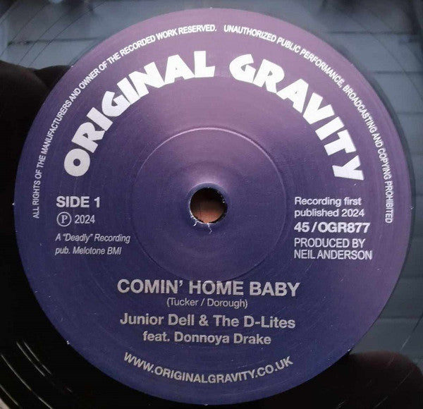 JUNIOR DELL & THE D-LITES feat. Donnoya Drake  (ジュニア・デル＆ザ・ディーライツ  feat. ドノヤ・ドレイク)  - Comin' Home Baby (UK 初回限定オリジナル「青ラベ」 7"+カンパニースリーブ/New)ノーザン名曲「メル・トーメ/カミン・ホーム・ベイビー」の爆クールRAW・SKAカヴァ