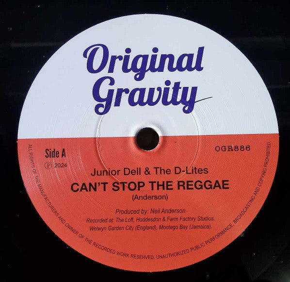 JUNIOR DELL & THE D-LITES (ジュニア・デル＆ザ・ディーライツ )  - Can't Stop The Reggae (UK 初回限定オリジナル「白赤ラベ」 7"+カンパニースリーブ/New) アップテンポ・SKAロックステディ