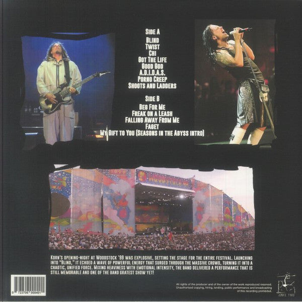KORN (コーン)  - Live At Woodstock (Italy 限定リリース LP/NEW) '99年ウッドストック・ライブ録音アルバム