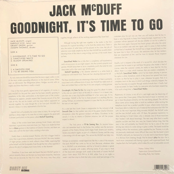 JACK McDUFF (BROTHER JACK McDUFF) (ジャック・マクダフ)  - Goodnight, It's Time To Go (EU限定復刻再発 LP/New)