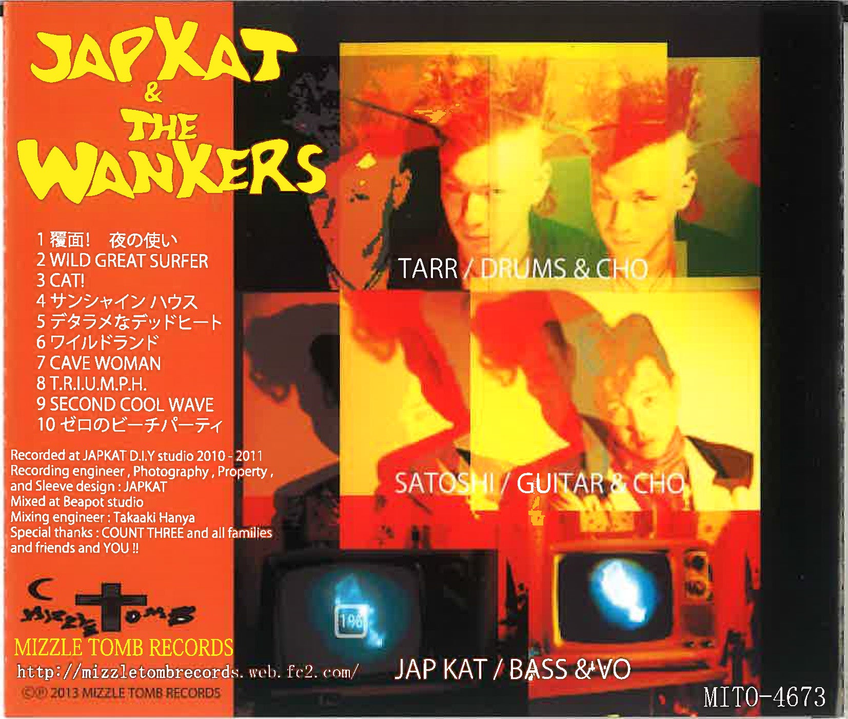 JAPKAT & THE WANKERS (ジャップキャット& ザ・ワンカーズ)  - Japkat & The Wankers (Japan 自主制作限定CD / New) 伝説ネオロカ・バンド、幻の唯一音源！近日中に再入荷決定で、予約受付中！