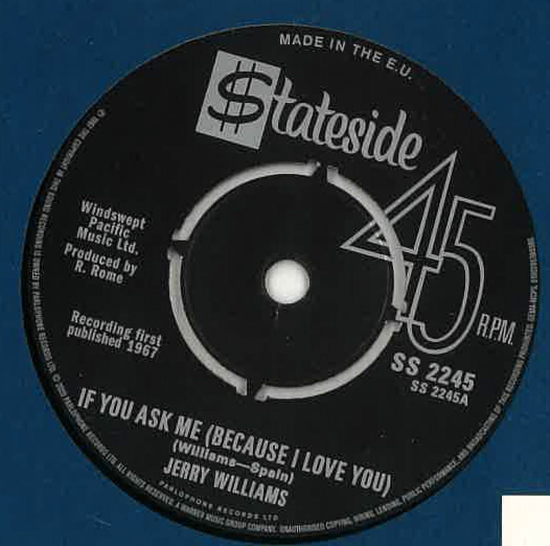 Jerry Williams / Frankie & The Classicals (ジェリー・ウィリアムス / フランキー＆ザ・クラシカルズ)  - If You Ask Me (Because I Love You) / What Shall I Do (UK 限定再発スプリット7" /New)