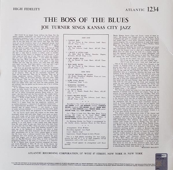 JOE TURNER [BIG JOE TURNER] (（ビッグ）ジョーターナー )  - The Boss Of The Blues Sings Kansas City Jazz (スペイン 限定復刻再発 LP/New)