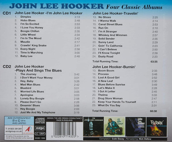 JOHN LEE HOOKER (ジョン・リー・フッカー)  - Four Classic Albums (UK 限定合体再発CDx2枚組/New) 全47曲！