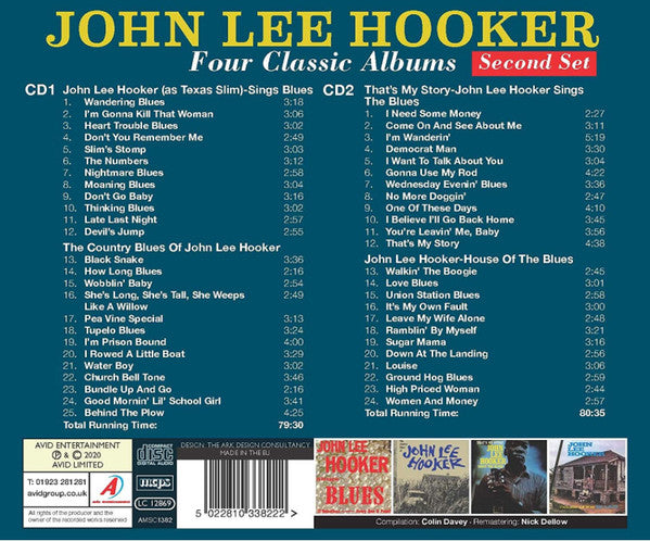 JOHN LEE HOOKER (ジョン・リー・フッカー)  - Four Classic Albums - 2nd Set (UK 限定合体再発CDx2枚組/New) 全49曲！