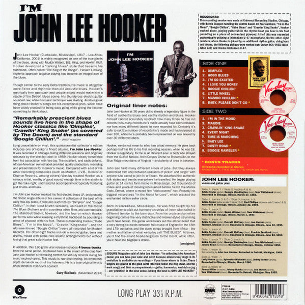 JOHN LEE HOOKER (ジョン・リー・フッカー)  - I’m John Lee Hooker (EU 限定復刻ボーナス入り再発180g LP/New)