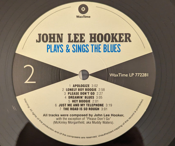 JOHN LEE HOOKER (ジョン・リー・フッカー)  - Plays & Sings The Blues (EU 限定復刻ボーナス入り再発180g  LP/New)