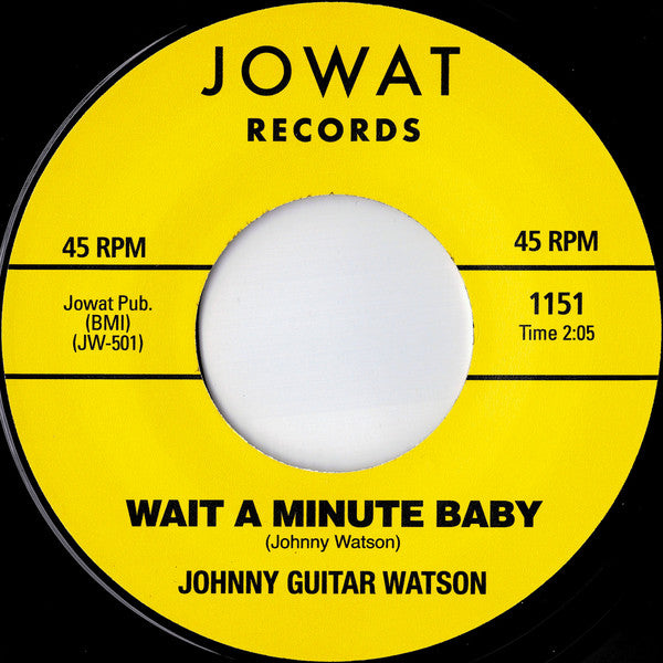 JOHNNY GUITAR WATSON (ジョニー・ギター・ワトソン)  - Ain't Gonna Move / Wait A Minute Baby (UK 限定リプロ再発 7インチ/New)