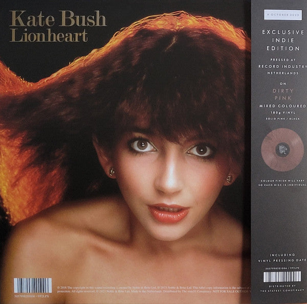 KATE BUSH (ケイト・ブッシュ)  - Lionheart (世界共通 限定復刻リマスター再発 180g「ダーティーピンク（ Dirty Pink）VINYL」LP/ New)