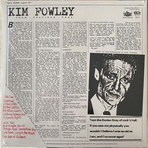 KIM FOWLEY (キム・フォーリー)  - Living In The Streets (EU 限定復刻再発アナログ LP/ New)