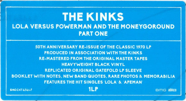 KINKS (キンクス)  - Lola Versus Powerman And The Moneygoround (Part 1) (UK-EU限定リマスター復刻再発180gステレオ LP/New)