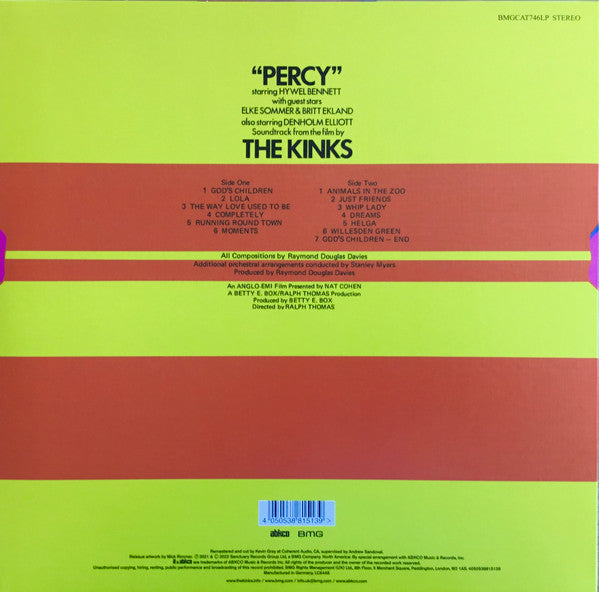 KINKS (キンクス)  - Percy (EU 発売50周年リマスター復刻再発 LP - テクスチャージャケ/New BMGCAT742LP)