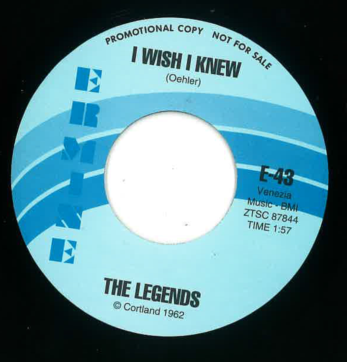 LEGENDS, THE (ザ・レジェンズ)  - Bop-A-Lena / I Wish I Knew (US 限定リプロ・ジャケ付き再発7インチ/ New)ロカビリー名曲のロッキンジャイヴァー・カヴァ！