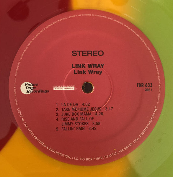 LINK WRAY  (リンク・レイ)  - Link Wary [ '71 Album ]  (US 限定復刻再発「（赤・緑・オレンジ）3色 VINYL」LP/New)