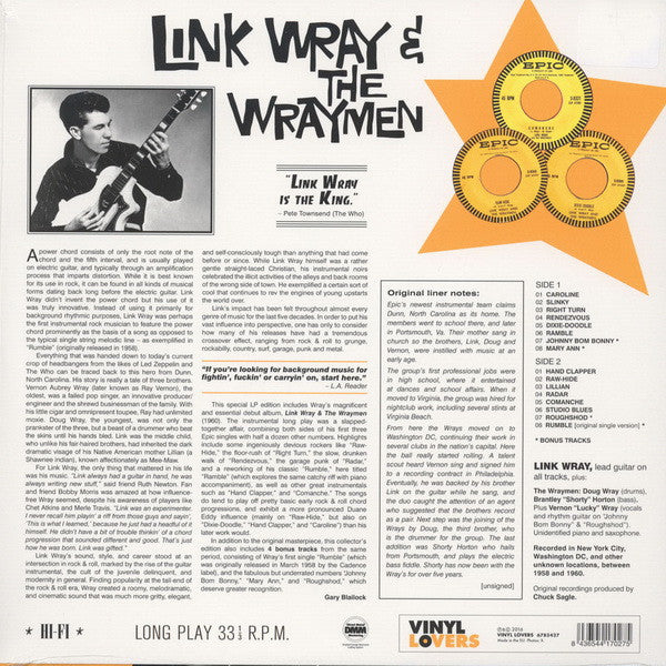 LINK WRAY & THE WRAYMEN (リンク・レイ)  - S.T. [1st Album] (EU 限定復刻ボーナス入り再発 180g LP/New)