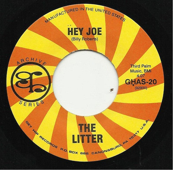 LITTER (リッター)  - I'm A Man / Hey Joe  (US 限定再発ジャケ付「ブラックVINYL」 7"/New)  60'sガレージ古典爆カヴァ！