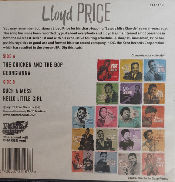 LLOYD PRICE (ロイド・プライス)  - The Chicken And The Bop EP  (Spain 限定ジャケ付き再発4曲入り 7"EP/New)