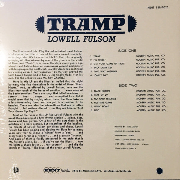 LOWELL FULSON (LOWELL FULSOM) (ロウエル・フルスン)  - Tramp (US 限定復刻再発 LP/New)