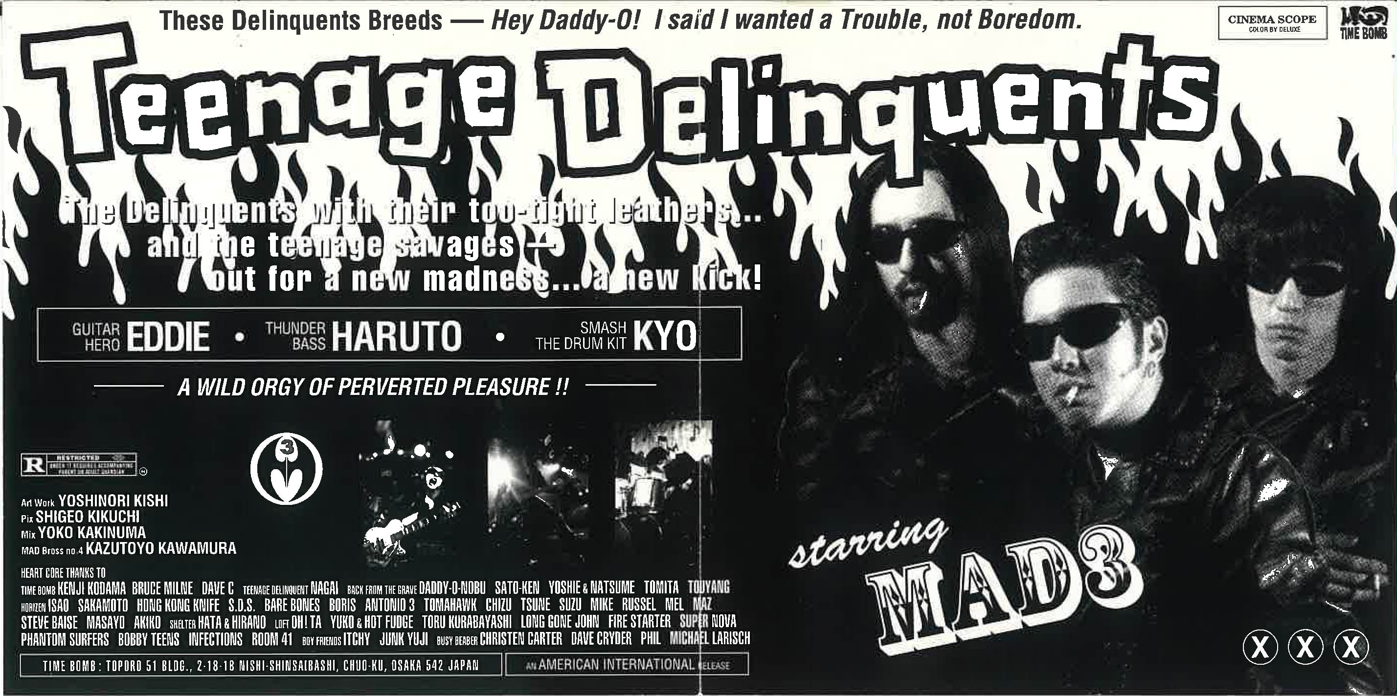 MAD 3 (マッド・スリー) - Teen-Age Delinquent (Japan タイムボム  限定CD /New) '98年フル・セカンド・アルバム。