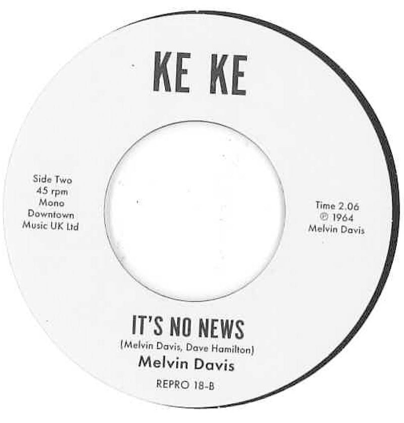 MELVIN DAVIS (メルヴィン・デイヴィス)  - Wedding Bells / It's No News (EU 限定リプロ再発7インチ/New)