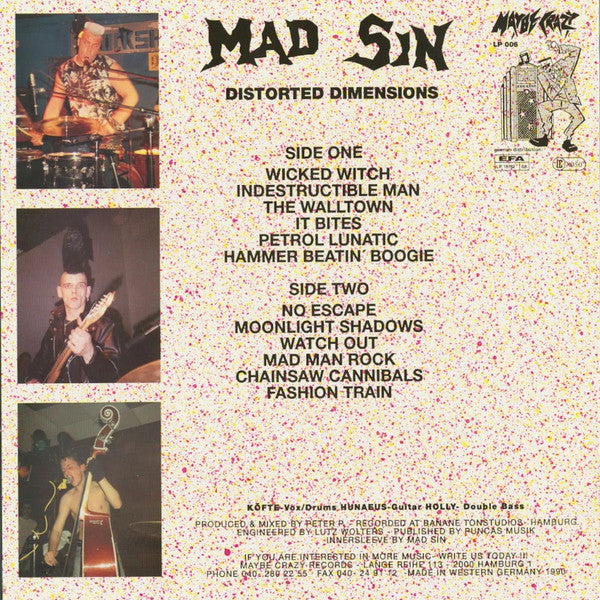 MAD SIN (マッド・シン)  - Distorted Dimensions (German 限定再発 LP/NEW) '90年2ndアルバム