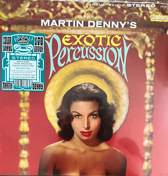 MARTIN DENNY (マーティン・デニー)  - Exotic Percussion (US 限定復刻再発「Sea Glass=ターコイズ VINYL」ステレオ LP/New)'61年12作目