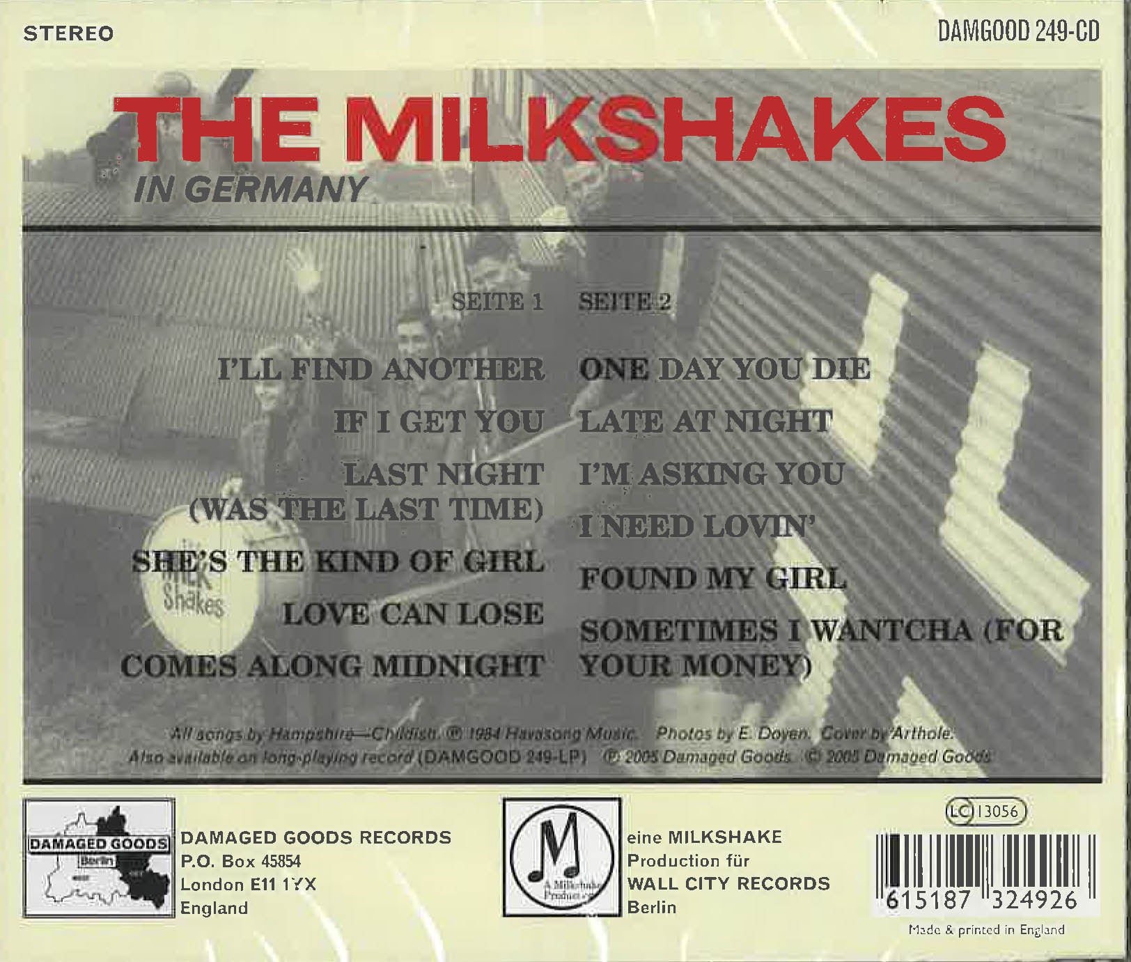 MILKSHAKES (ミルクシェイクス)  - In Germany (UK 限定復刻再発 CD/New)