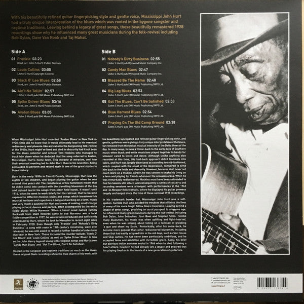 MISSISSIPPI JOHN HURT (ミシシッピ・ジョン・ハート)  - The Rough Guide To Mississippi John Hurt (EU 限定アナログ LP/New)