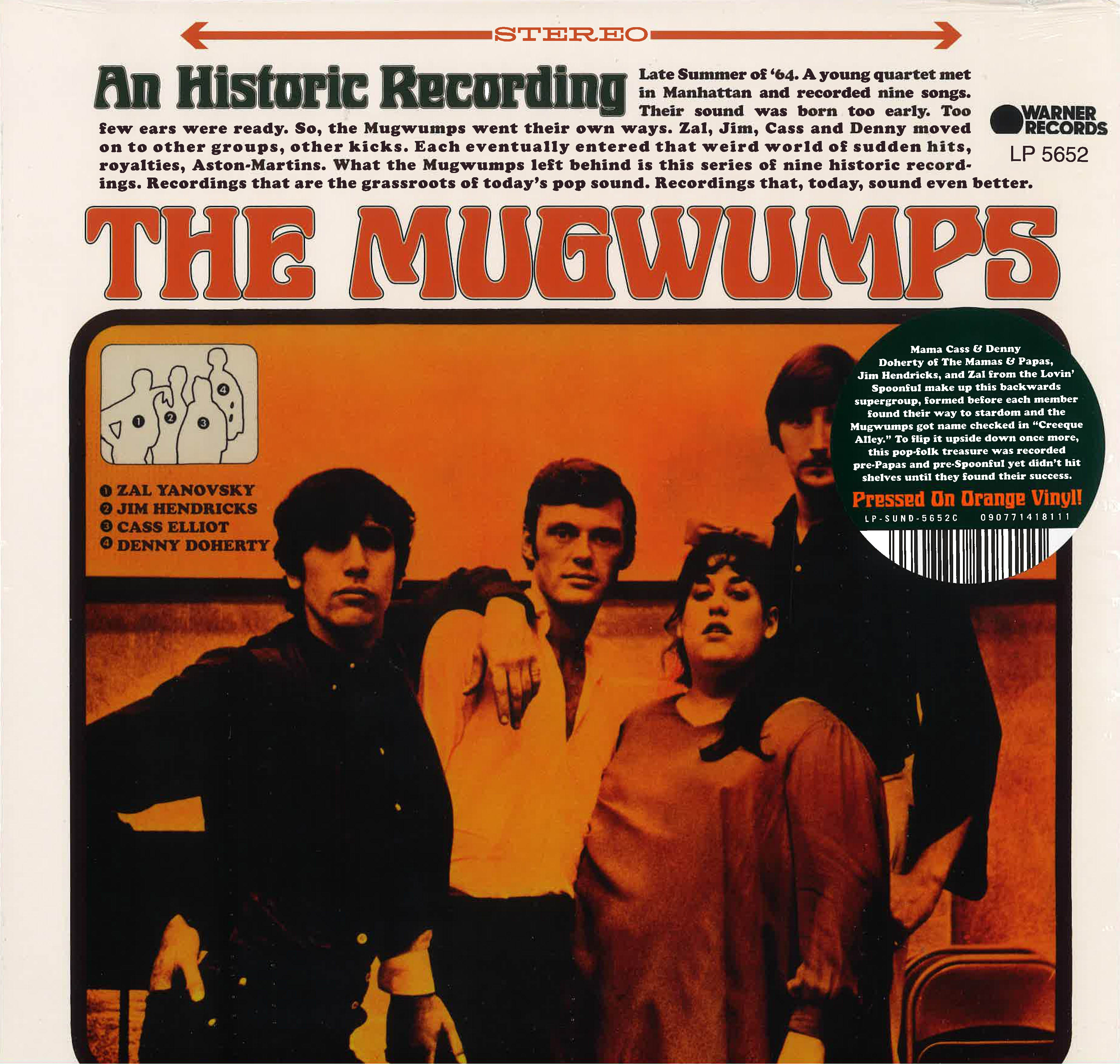 MUGWUMPS (マグワンプス)  - The Mugwumps (US 再発名門サンデイズド社限定「オレンジ VINYL」ステレオ LP/ New)