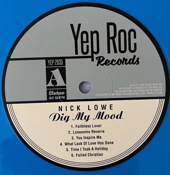 NICK LOWE (ニック・ロウ) - Dig My Mood (US  発売25周年限定1500枚再発「ブルーVINYL」LP+「イエローVINYL」10/ New)