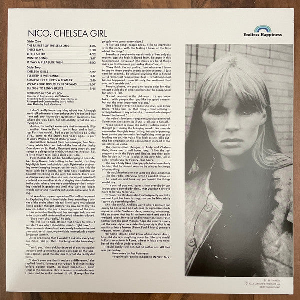 NICO   (ニコ)  - Chelsea Girl (UK 限定復刻再発ステレオ LP/New)