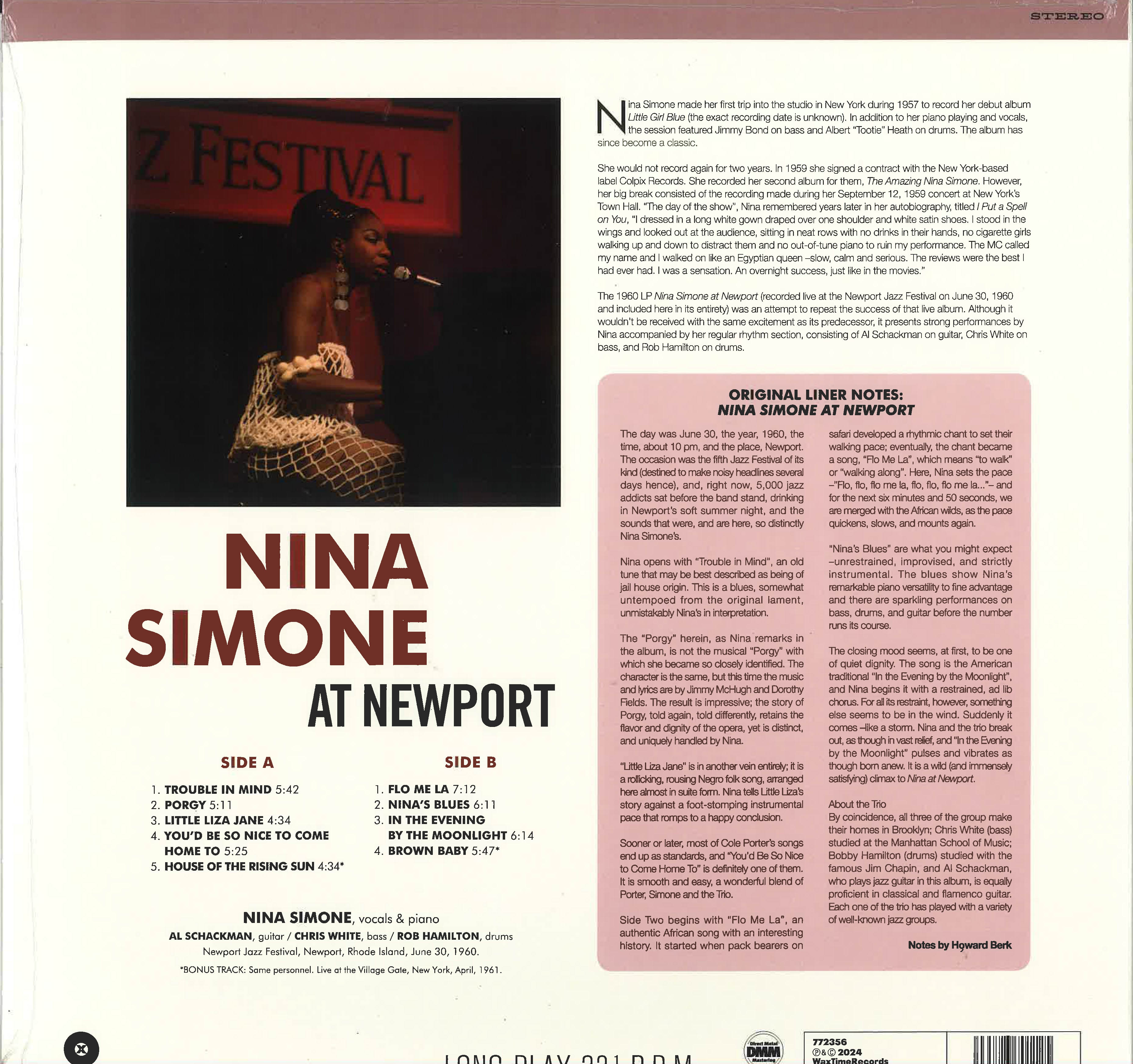 NINA SIMONE (ニーナ・シモン)  - Nina At Newport (EU 限定ボーナス入り再発180g LP/New)