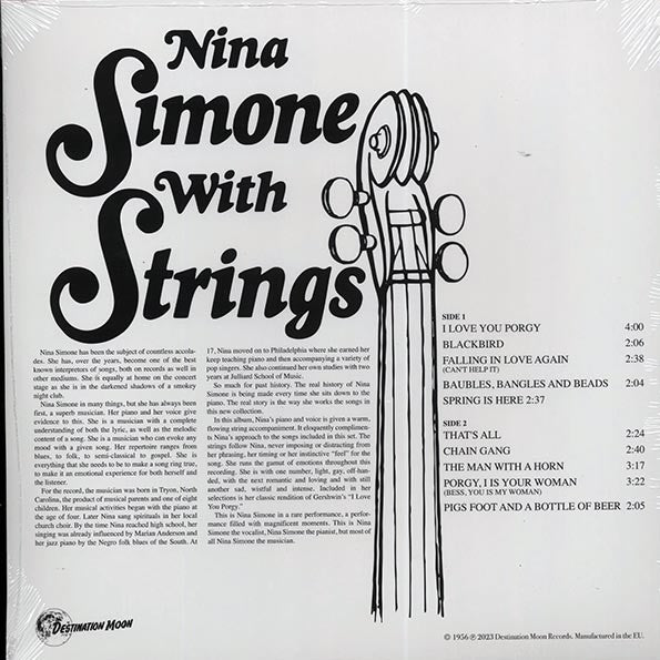 NINA SIMONE (ニーナ・シモン)  - Nina Simone With Strings (EU 500枚限定復刻再発「クリア・ヴァイナル」LP/New)