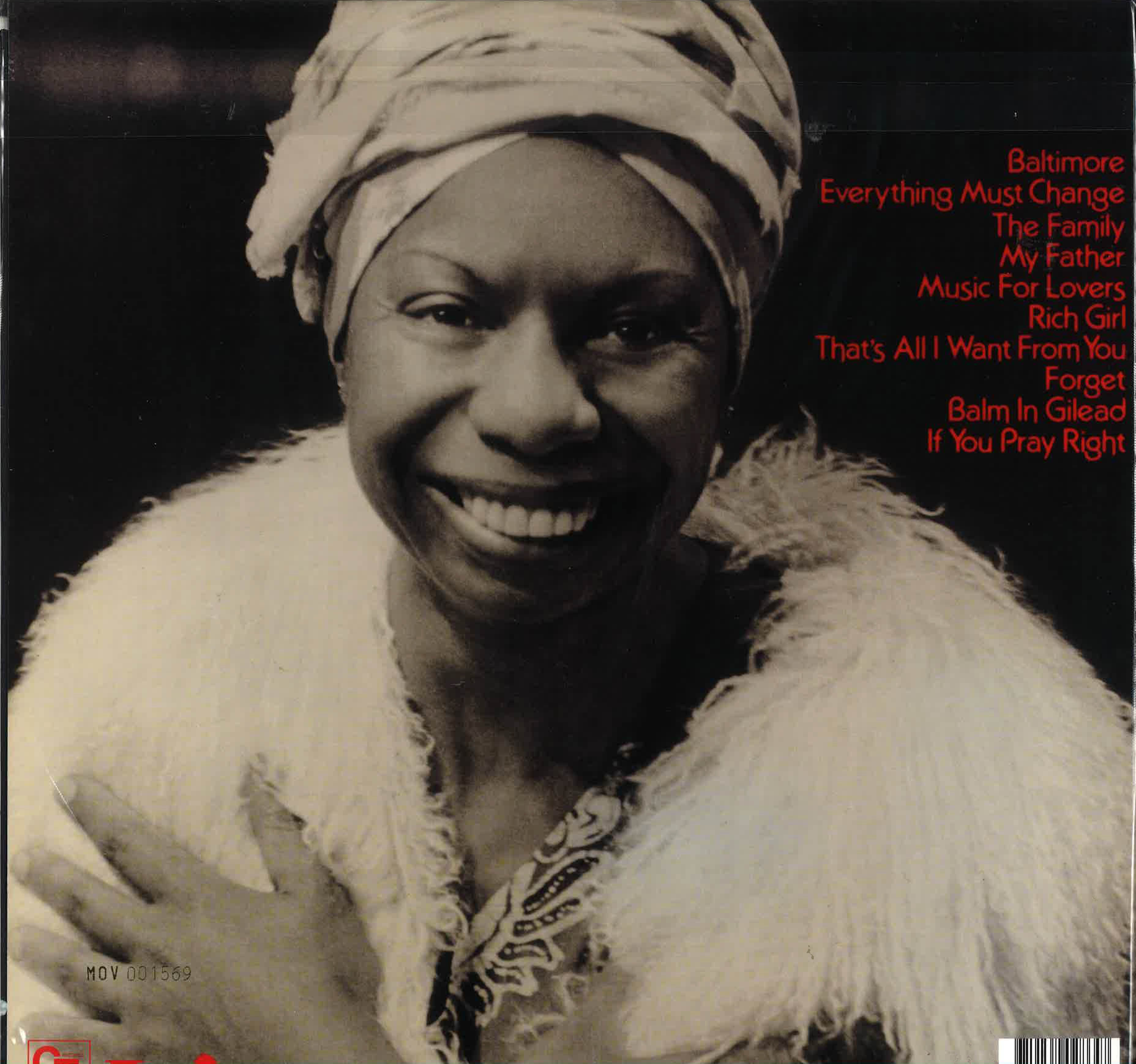 NINA SIMONE (ニーナ・シモン)  - Baltimore (EU M.O.V社 3000枚限定再発「クリア赤盤」180g LP-見開きジャケ/New)