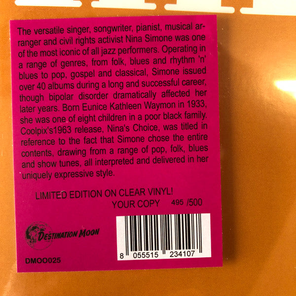 NINA SIMONE (ニーナ・シモン)  - Nina's Choice (EU 500枚限定復刻再発「クリア・ヴァイナル」LP/New)