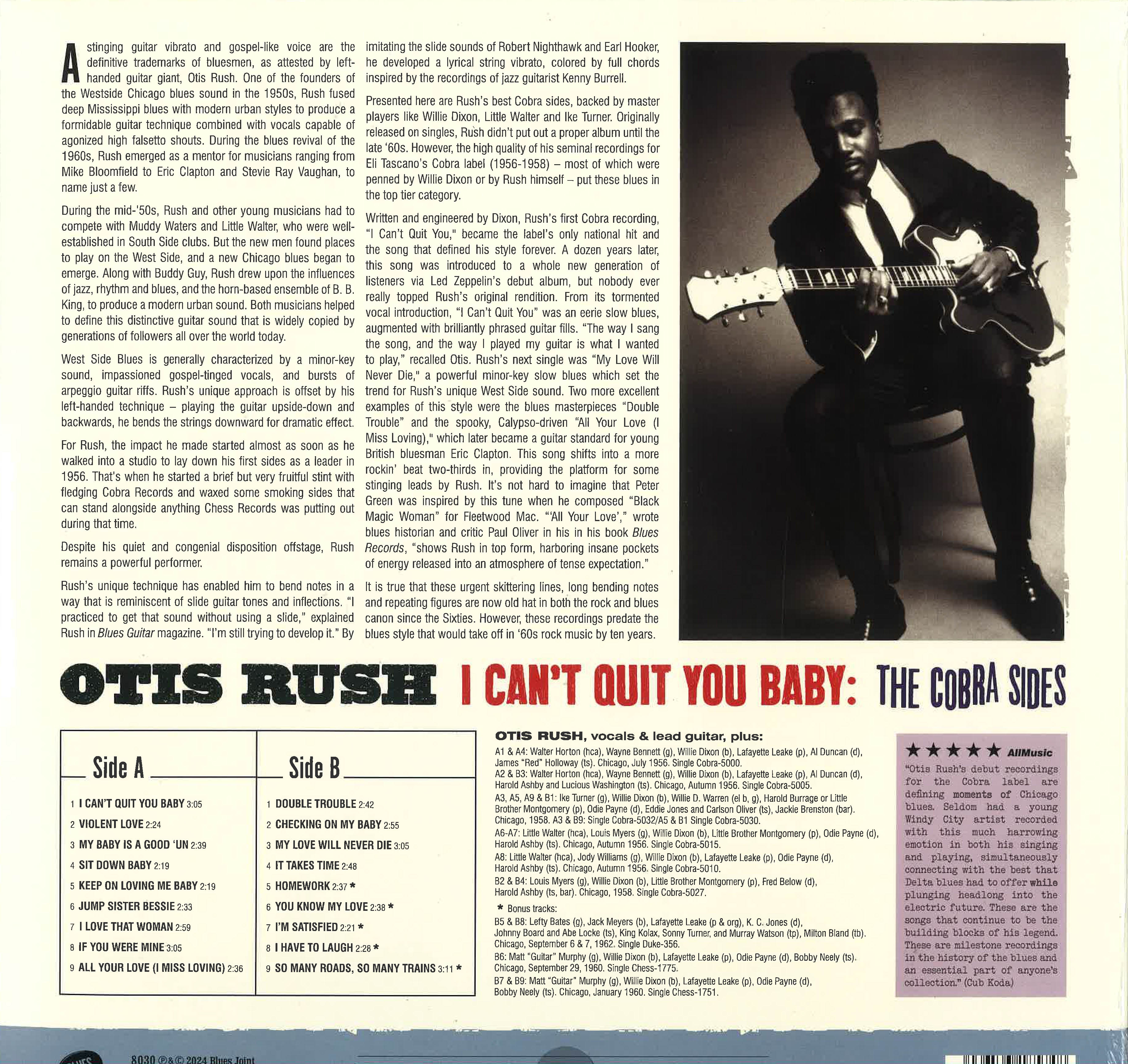 OTIS RUSH (オーティス・ラッシュ)  - I Can't Quit You Baby - The Cobra Side (EU 限定復刻ボーナス入り再発180g LP/New)