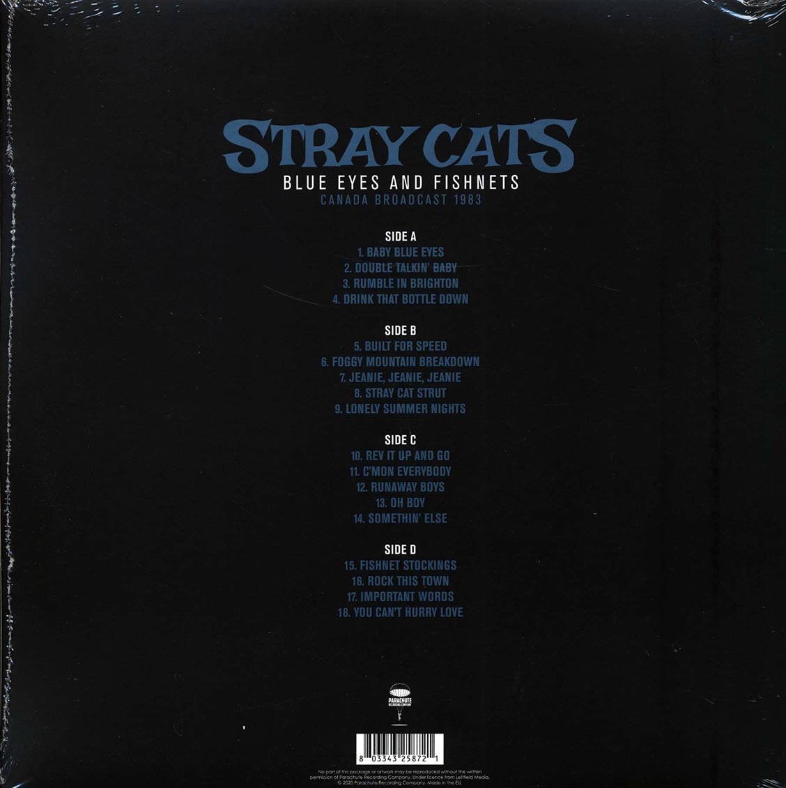 STRAY CATS (ストレイ・キャッツ)  - Blue Eyes & Fishnets, Canada Broadcast 1983 (EU 限定リリース 2xLP/NEW)