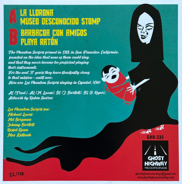 PHANTOM SURFERS, THE (ザ・ファントム・サーファーズ )  - Cantan En Espanol ! / La Llorona +3 (スペイン「150枚限定ナンバリング入り」ジャケ付き4曲入り「クリア・イエローVINYL」7インチ/ New) '24年スペインのみで発表の新作