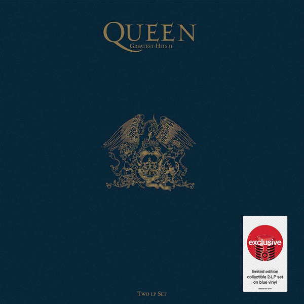 QUEEN (クイーン)  - Greatest Hits 2 (US限定復刻再発「ブルーVINYL」LPx2枚組-金色エンボス印刷見開きジャケ/New)