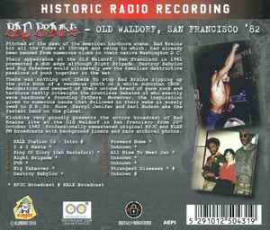 BAD BRAINS (バッド・ブレインズ)  - Old Waldorf, San Francisco '82 (EU 限定プレス CD/ New) 未発表を含む初期の全13曲 !