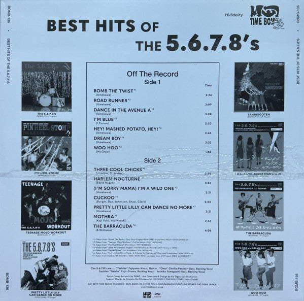 5.6.7.8’S (ザ・ファイブ・シックス・セブン・エイツ)  - BEST HITS OF THE 5.6.7.8’S (Japan タイムボム 500枚限定プレス LP/New) 残少！