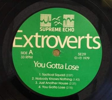 EXTROVETS (エクストロバーツ)  - You Gotta Lose (Canada 500枚限定プレス 7"/ New)