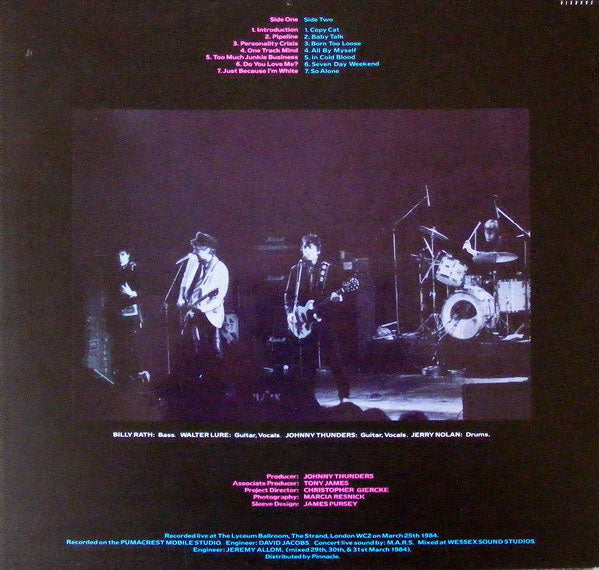 JOHNNY THUNDERS & THE HEARTBREAKERS / Live At The Lyceum Ballmoon 